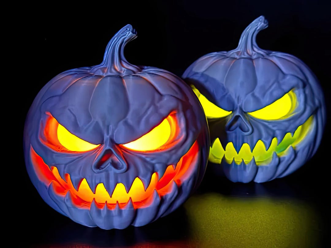 Pumpkin Light STL | 3D Printable Jack O'lantern Lamp | Halloween Night ...