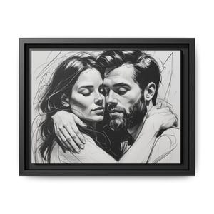 Romantic Couple Art Print, Perfect for Home Decor, Wedding Gift, Anniversary Gift, Love Wall Art, Framed Canvas