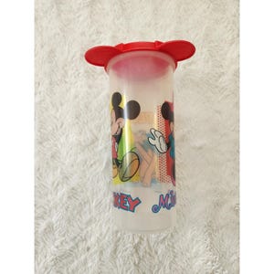 Vintage Tupperware Disney Mickey Mouse Tumbler Cup with Mickey Ears Lid image 1