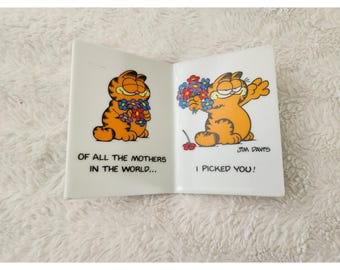 Vintage Garfield Enesco Ceramic Greeting Card Mother's Day I Picked You 1978