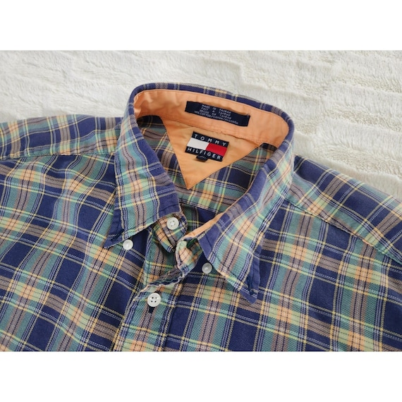 Tommy Hilfiger Long Sleeve Button Down Plaid Shirt Blue Vintage Mens XL - Etsy Tommy Hilfiger Long Sleeve Button Down Plaid Shirt Blue Vintage Mens XL - Etsy