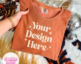 Yam Comfort Colors 1466 Mockup | Yam Lightweight Sweatshirt Mockup | Comfort Colors Sweatshirt Mockup | Preppy Boho Western Mockup
