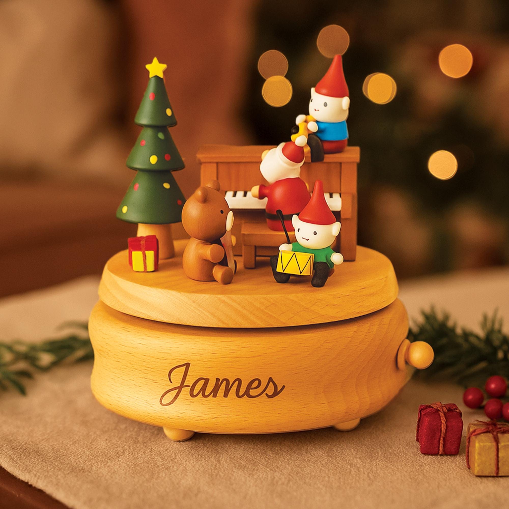 Vintage Santa and Reindeer Music Box - Etsy