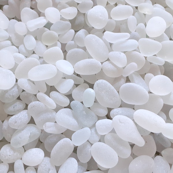 500g of Seaham Seaglass Pebls in Shades of White - E3025 - from Seaham beach,  UK