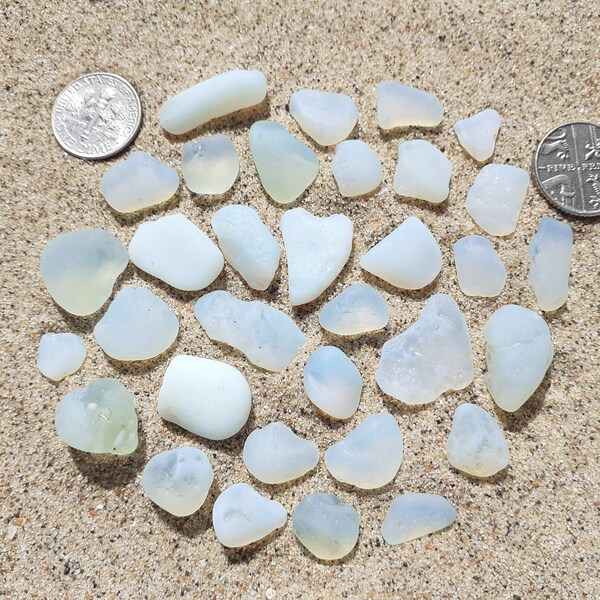 Collection of Seaham Seaglass Opalescent Pebls - Craft or Display Quality - E3269 - from Seaham beach,  UK