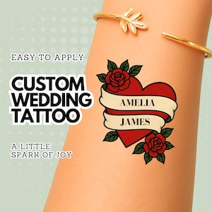 Personalized Wedding Face Tattoos: Bride & Groom Favors, Hen Party Keepsake
