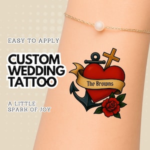 Personalized Wedding Tattoos: Faith, Love, Hope - Custom Guest Favors