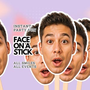 Ansikte på pinne: Anpassad fotoboksrekvisita för alla firanden och fester