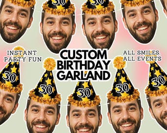 Aangepaste verjaardagsslinger: gepersonaliseerde fotobanner, feestdecoratie