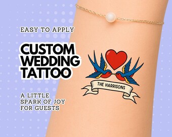 Personalized Wedding Tattoo – Custom Temporary Tattoo Favors