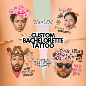 Custom Temporary Tattoos - Bachelorette Favours, JGA, EVJF, Hen Do Party Accessories