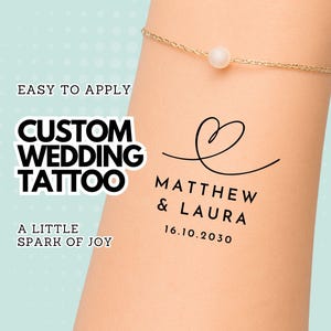 Personalized Wedding Tattoos: Custom Bride & Groom Photo Favors