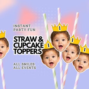 Aangepaste strotoppers met foto: feestmutsen, gepersonaliseerde viering