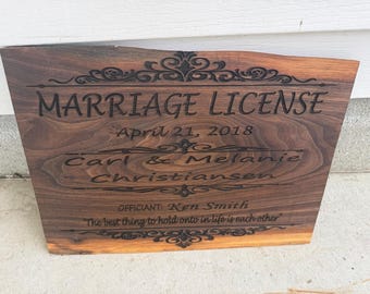 Marriage License Sign