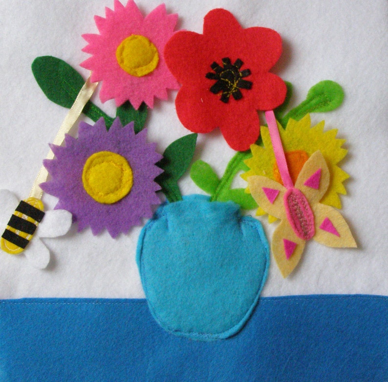 Flowers Quiet Book Page / Felt Activity Page / Fine Motor Etsy