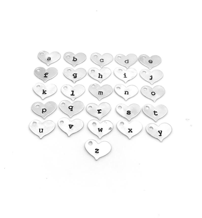 Hand Stamped Jewelry Mother/'s All Letters Available Sterling Silver Heat Shaped Initial Necklace Letter l Necklace Personalized Heart