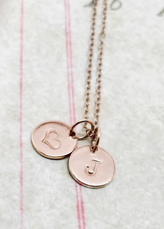 letter j necklace rose gold