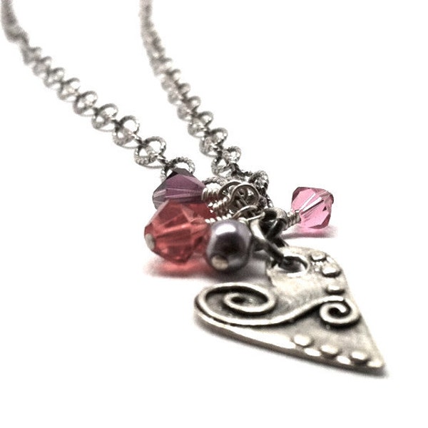 Necklace, Long Heart Charm