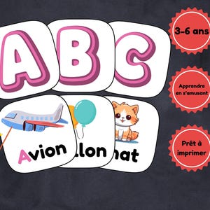 Jeu Éducatif Associer Lettres et Images – Apprentissage Alphabet 3-6 ans – PDF à Imprimer