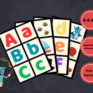 Jeu Éducatif Assemblage Lettres Majuscules et Minuscules – PDF à Imprimer 3-6 ans