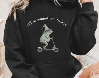 Funny Frog on Scooter Hoodie - Whimsical Meme Sweatshirt