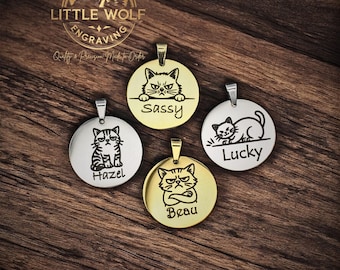 Targhetta identificativa per gatti, targhetta per collare per gatti, targhetta identificativa per animali domestici in acciaio inossidabile, targhetta personalizzata con nome, nuovo regalo per amanti dei gatti, targhetta personalizzata in acciaio inossidabile divertente