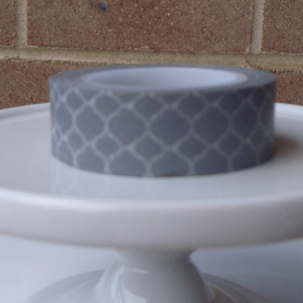 1 roll of washi tape Gray Quatrefoil