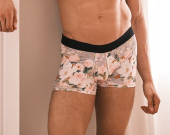 Magnolia Floral Organic Cotton Boxer Briefs: Gift for Boyfriend