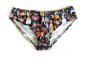 Dog Paw Print Adopt Women Low Waist Briefs Smoothly Lingerie for Lady
