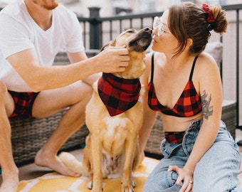 Handmade Buffalo Plaid Organic Cotton Bralette | Customizable Lingerie