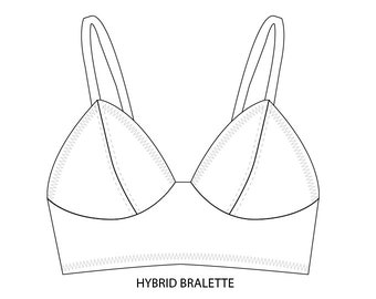 Bralette ibrida / Bralette in cotone biologico / bralette senza fili in cotone / reggiseno di canapa / per lei / abbinamento / idea regalo / ecologico