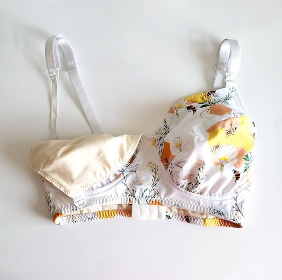 Custom Organic Cotton Nursing Bra: Balconette Style, Optional Padding | Many Prints
