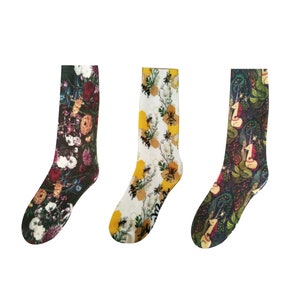 Organic Cotton Unisex Fun Avocado Print Socks, Matching socks, Floral, Cannabis, Whale, Avocado, Dog gift ideas EmMeMa image 10
