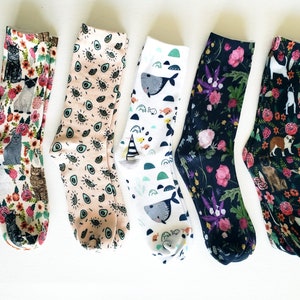 Organic Cotton Unisex Fun Avocado Print Socks, Matching socks, Floral, Cannabis, Whale, Avocado, Dog gift ideas EmMeMa image 4