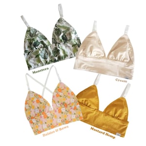 Comfy Bralette | Organic Cotton bralette | Hemp bra | Ethical | Eco-friendly | Couples matching underwear | REVERSIBLE
