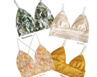 Comfy Bralette | Organic Cotton bralette | Hemp bra | Ethical | Eco-friendly | Couples matching underwear | REVERSIBLE