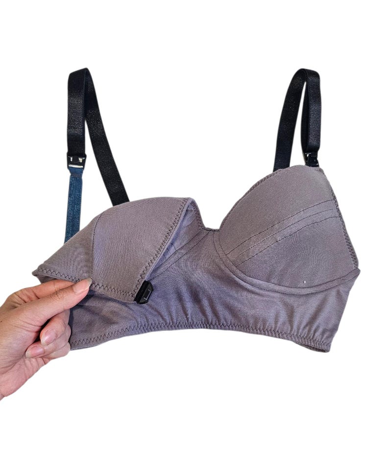 Custom Organic Cotton Nursing Bra: Balconette Style, Optional Padding | Many Prints image 8
