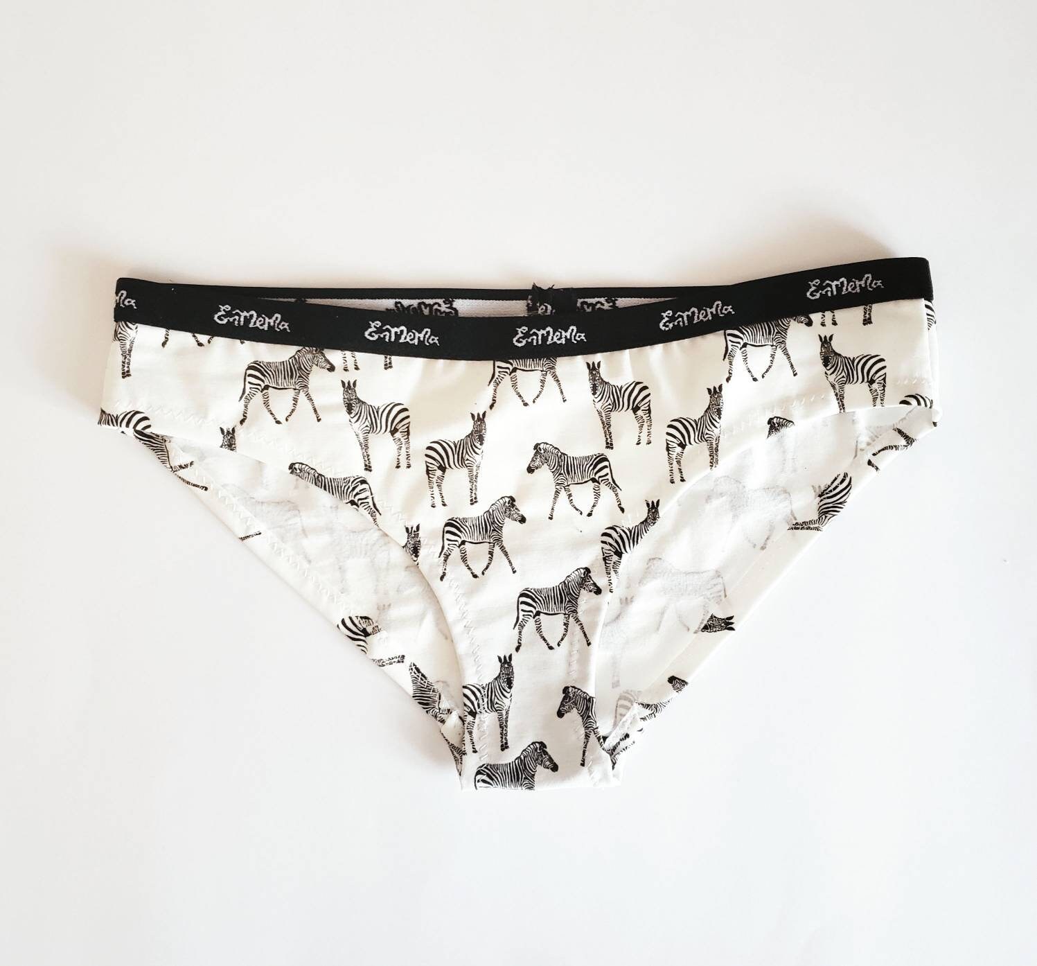 Zebra Cotton Underwear/ change colour in the sun/ Thong/ Etsy