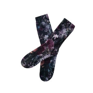 Organic Cotton Floral Socks: Unisex Secret Garden Print