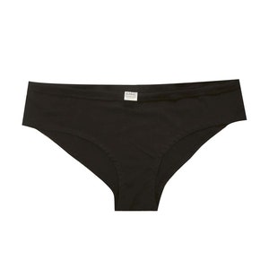 Black Organic Cotton Underwear | Thong, Cheekini, and High Waist Styles | Super Soft and Comfy Eco-Friendly Cotton