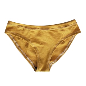 Mustard Hemp and Organic Cotton Underwear, Thong, Cheekini, High waist, high leg
