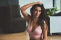 Dusty Pink Organic Cotton Comfy Bralette, no underwire, bow tie straps, gift for her