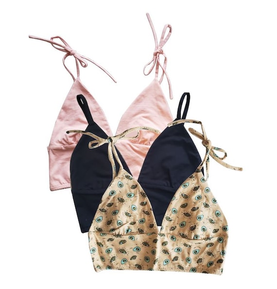 Buy Three Pack Organic Cotton Bralette for Her Gift Idea Comfy Cotton Bras  Bundle Avocado, Pink, Black Online in India 