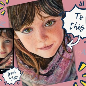 Personalised gift for daughter - Custom Children Portrait - Original hand painted Realistic Childhood memories gifts
