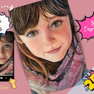 Personalised gift for daughter - Original hand painted Children Portrait - Realistic Childhood memories gifts