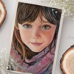 Custom Watercolor Children Portrait: Hand-Painted Family Keepsake