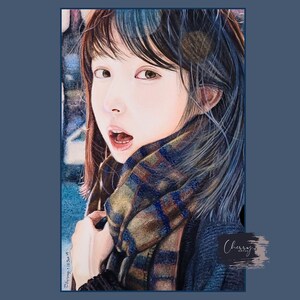 Cadeau personnalisé pour fille - Portrait d'enfant original peint à la main - Cadeaux souvenirs d'enfance réalistes