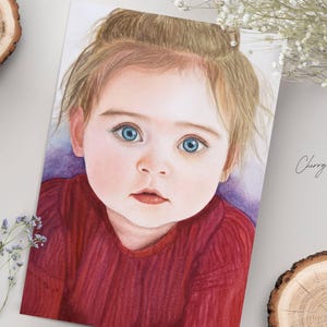 Portrait d'enfant personnalisé à l'aquarelle : souvenir de famille peint à la main