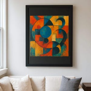 Multi-Color Framed Poster Art Print, Modern Home Decor, Abstract Wall Art, Colorful Artwork for Living Room, Unique Gift Idea