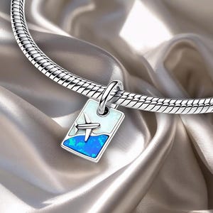 Travel Dangle Charm, 925 Sterling Silver, Charm for Bracelet, women Jewelry, gift for Her